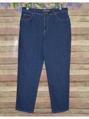 Gloria Vanderbilt Amanda Ladies Blue Jeans Size 16 Straight Leg Stretch Classic